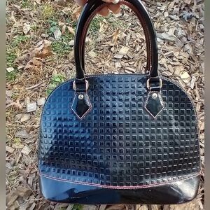 Arcadia Black Textured Satchel